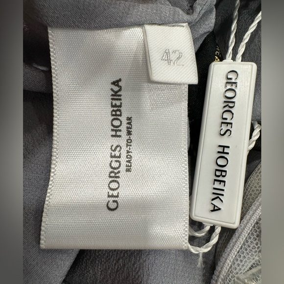 Georges Hobeika Beaded Tulle Shirt Flared Gown Maxi Dress - Picture 14 of 15